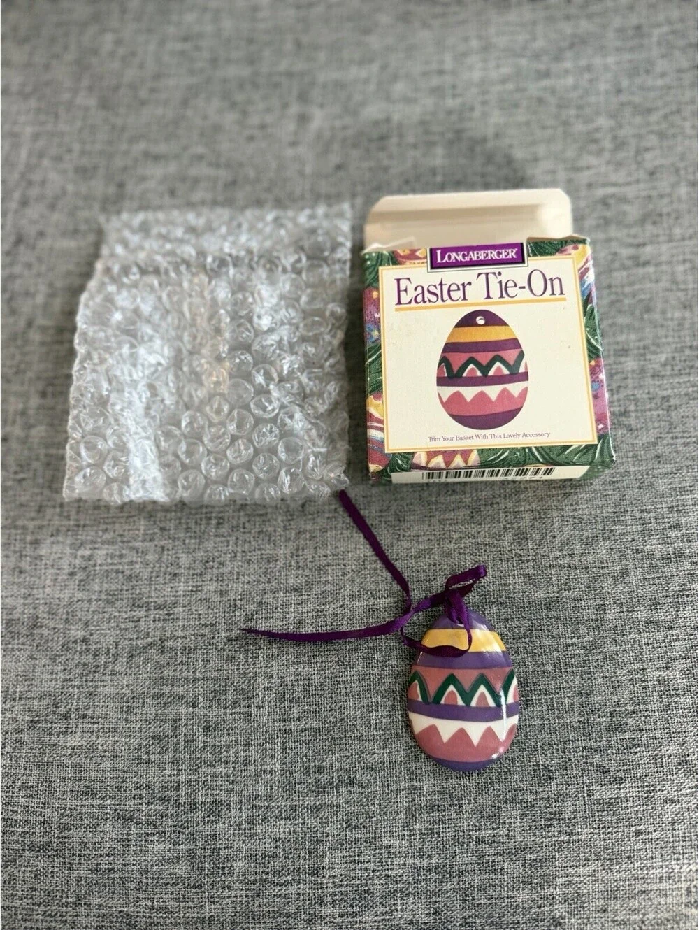Longaberger Pottery 1996 Accessory Easter Egg Basket Tie On 32271